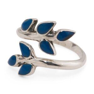 SEED & SAGE Made In Mexico Sterling Silver Sodalite Branch Wrap Ring